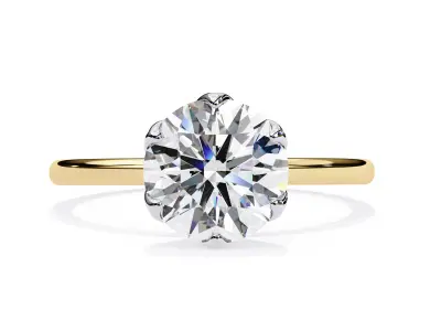 cathedral setting Classic solitaire diamond ring 3D print model