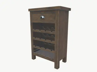 Wooden Wine Rack Low-poly 3D model