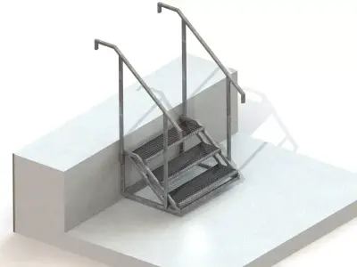 STAIRS stainless steel stair risers 3D model