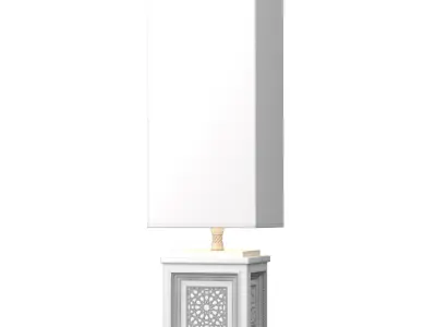 High Wood Arabic Oriental Nightstand buffet Table Lamp 3D model