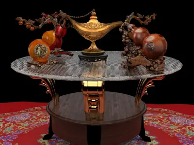 Chinese gourd and magic lamp  3D model
