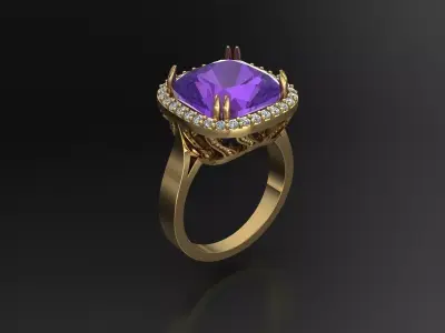 Decorated Ring cushion shape  3D print model