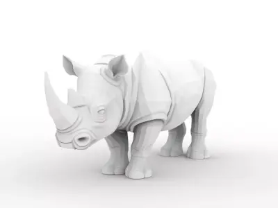 Low-Poly Rhino 3D Printable 3D print model