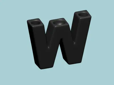 Vase W - Alphabet Vases Collection Letters - STL Printable 3D print model