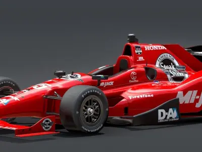  Dallara Open Wheel Car Honda 2015 PBR Low-poly 3D model