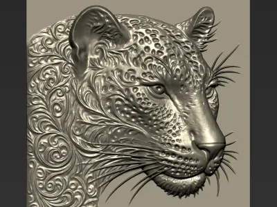 Leopard Head A69 3D print model