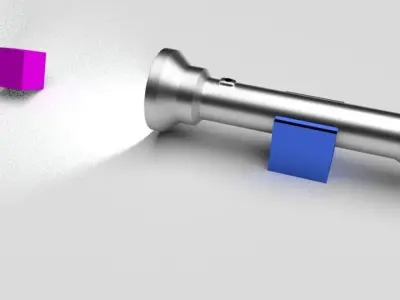 Flashlight with cube Free 3D model