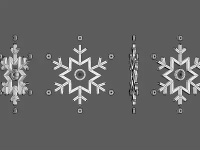 Prop002 Snowflakes 01 Low-poly 3D model