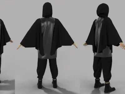 Techwear- A pose Outfitt Male Sport 3D model