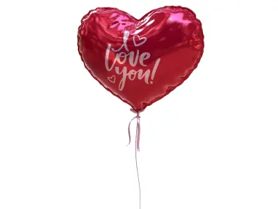Heart Valentine Balloon  Low-poly 3D model