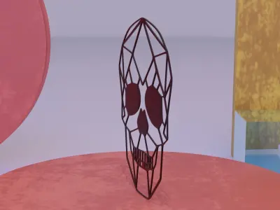 Skull wall art Low-poly 3D model