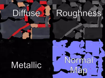 Stylized Ninja Model Pack with Red Accents Low-poly 3D model