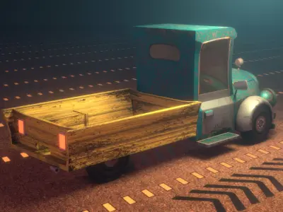 Truck model for movies and game engines Low-poly 3D model