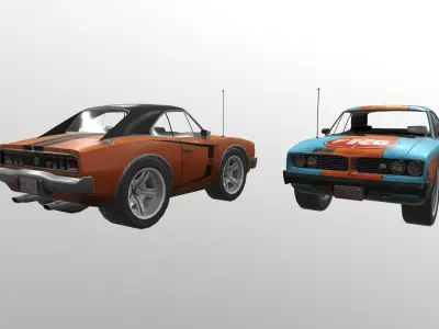 Brawler car Low-poly 3D model