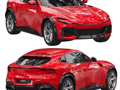 Ferrari Purosongue Low-poly 3D model