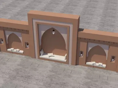 Traditional Moroccan Seat Marrakech 3D model