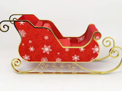 Santa Claus Sled - Christmas Sled -  3D model