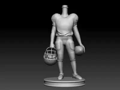 3D Printable American Football Boy Man Bubble Head 3D print model