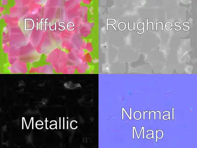 Pink Tulip Light Gradient Petals model pack Low-poly 3D model