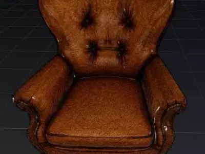 Luxury Single Leather Armchair  3D model