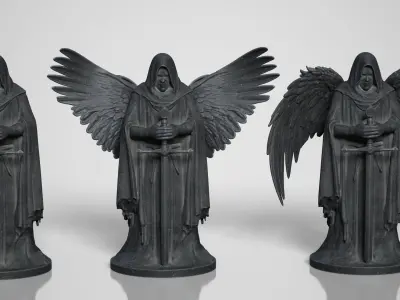 The Sacred Watcher Statues Low-poly 3D model
