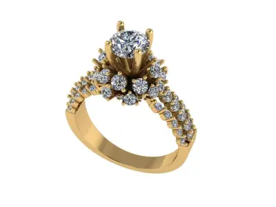 Women diamond ring 3d render 3D print model