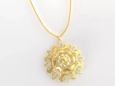 Lotus Flower Mandala Set With Ring 3D print model