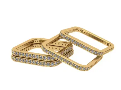 Eternity Rings With Gems Set 9 Sizes 3D print model  3D print model