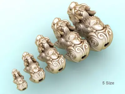 Pixiu Face Bracelet - Unicorn  bracelet - 5 Size 3D Model Collection