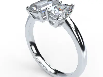 ring- Emerald - Pear-KR-0003 3D print model