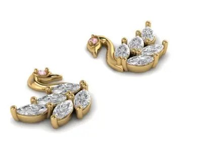 Swan Studs Free 3D print model