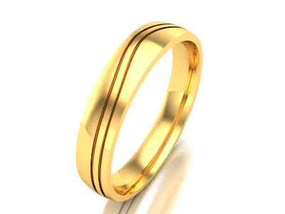 Band 3dm Render Details mens gold wedding ring 3D print model