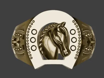 Horse Ring - Modern Horseshoe 3D print model