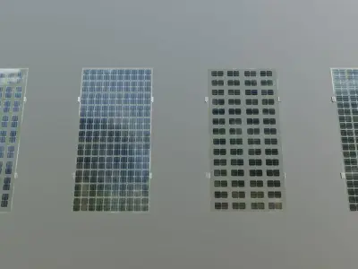 Bifacial Solar Glass Panel 2278x1134x10mm 3D model