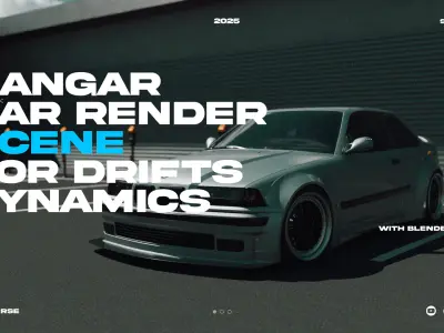 Hangar Environment 3D Model Without Car Low-poly 3D model