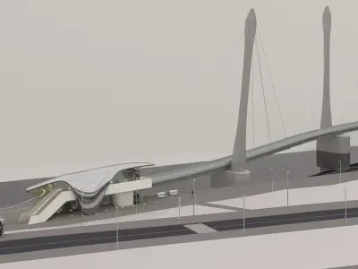 Nordpark Station - Zaha Hadid 3D model