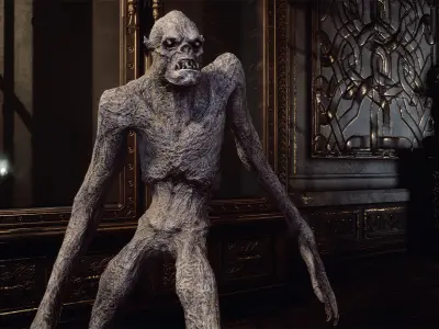 Mummy-zombie ghoul low-poly game engine ready 3D model Low-poly 3D model