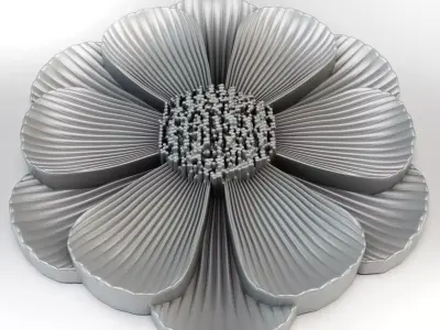 3D stl model of a flower for CNC router 3D print model