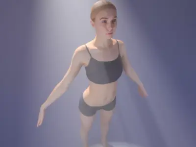 Woman sport 01 Low-poly 3D model