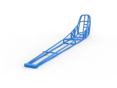 Frame of Front engine dragster Scale 1 to 25 3D print model
