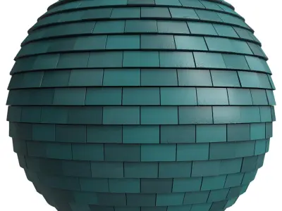 Roof Tile Materials 24- By 3 color Pbr By Sbsar 4k Low-poly 3D model