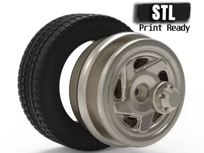 Tire Rim for DODGE pickup 1500 for WPL chassis STL files  3D print model