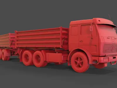 Mercedes-Benz NG 1632 with trailer 3D print model