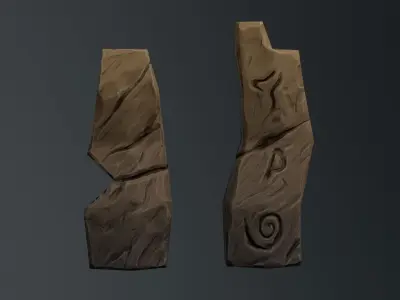 Stylized Runestone GameReady Model Free low-poly 3D model