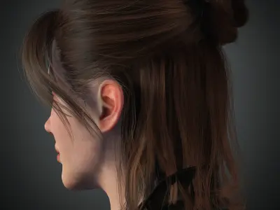  Female Nacked Rigged character 3D model