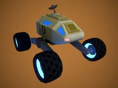 Rover for mars Low-poly 3D model