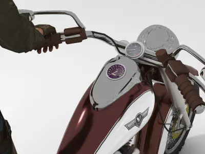 Chopper Biker 5 - 4K Low-poly 3D model