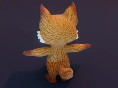 Cartoon Fox 3D Model Low-poly 3D model