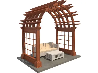 Pergola 4  Low-poly 3D model