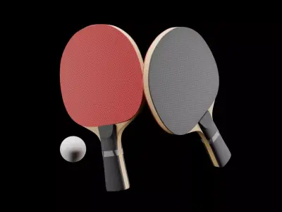 Ping Pong Table Low-poly 3D model